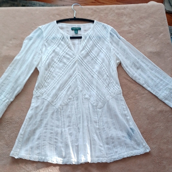 RALPH LAUREN JEANS CO SHEER WHITE SHIRT SIZE SMALL - Picture 13 of 15